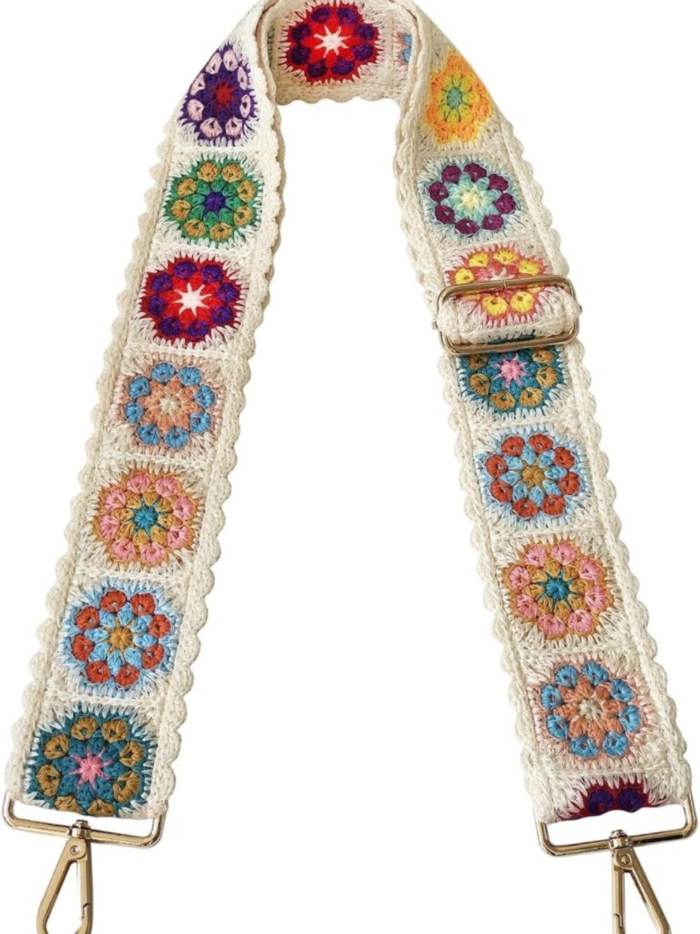 Adjustable Crochet Flower Crossbody Purse Strap Replacement for Handbags - 2